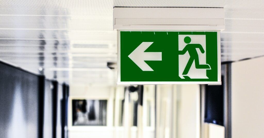 Emergency Exit for emergency evacuation procedures in office